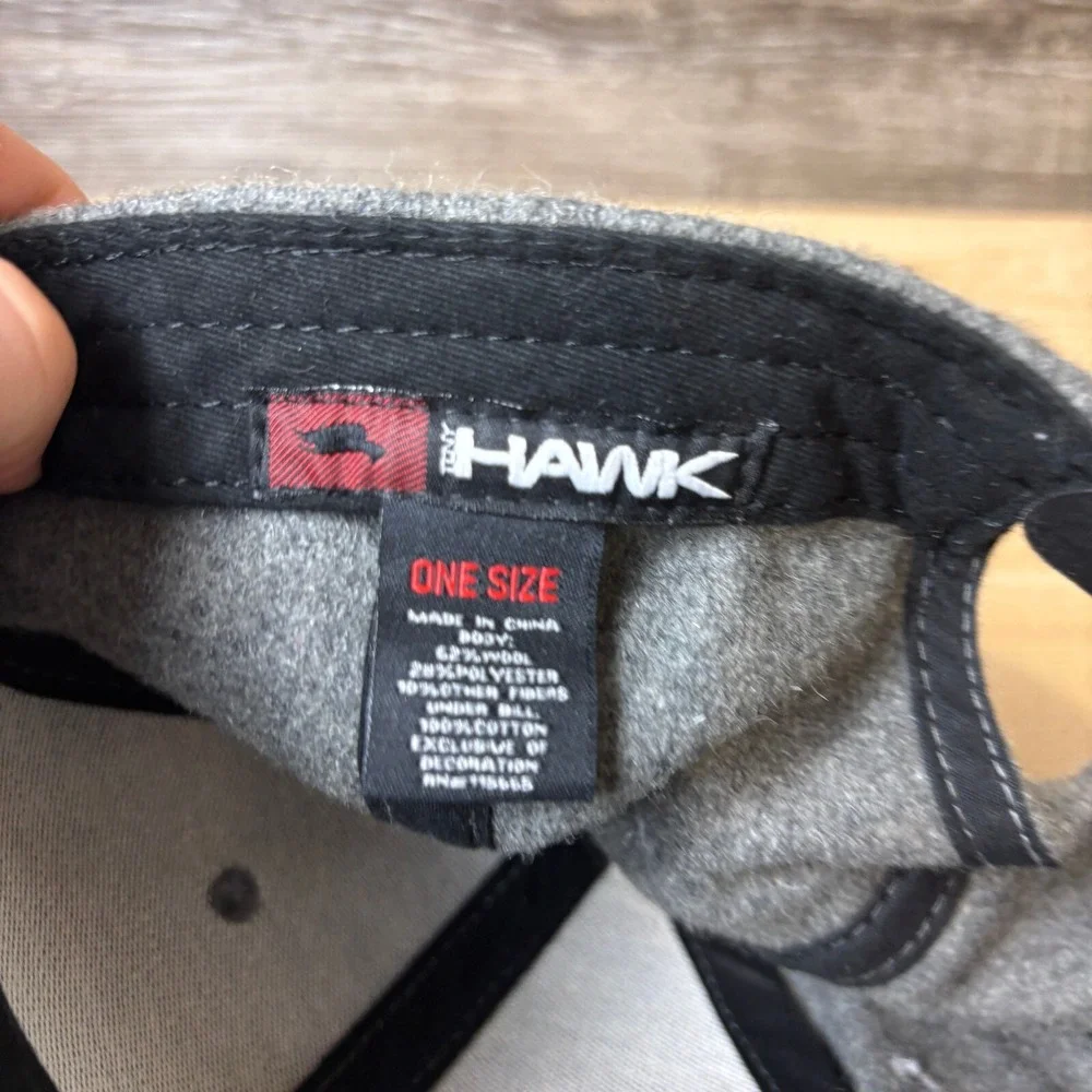 HAWK Hat‎ Cap Snap Back Gray Wool Blend Tony Hawk Skateboarding Outdoors